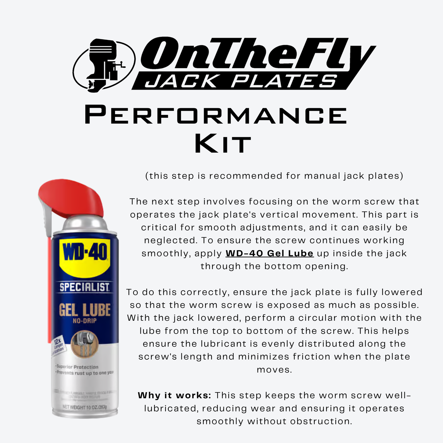 Performance Maintenance Kit for Manual Jack Plates | Marine Lubrication & Corrosion Protection