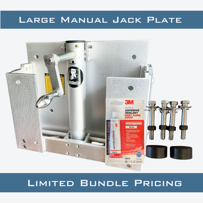 Large Manual Jack Plate (up to 50hp motors) + Install Kit (Complete Setup) - On The Fly Jack Plates